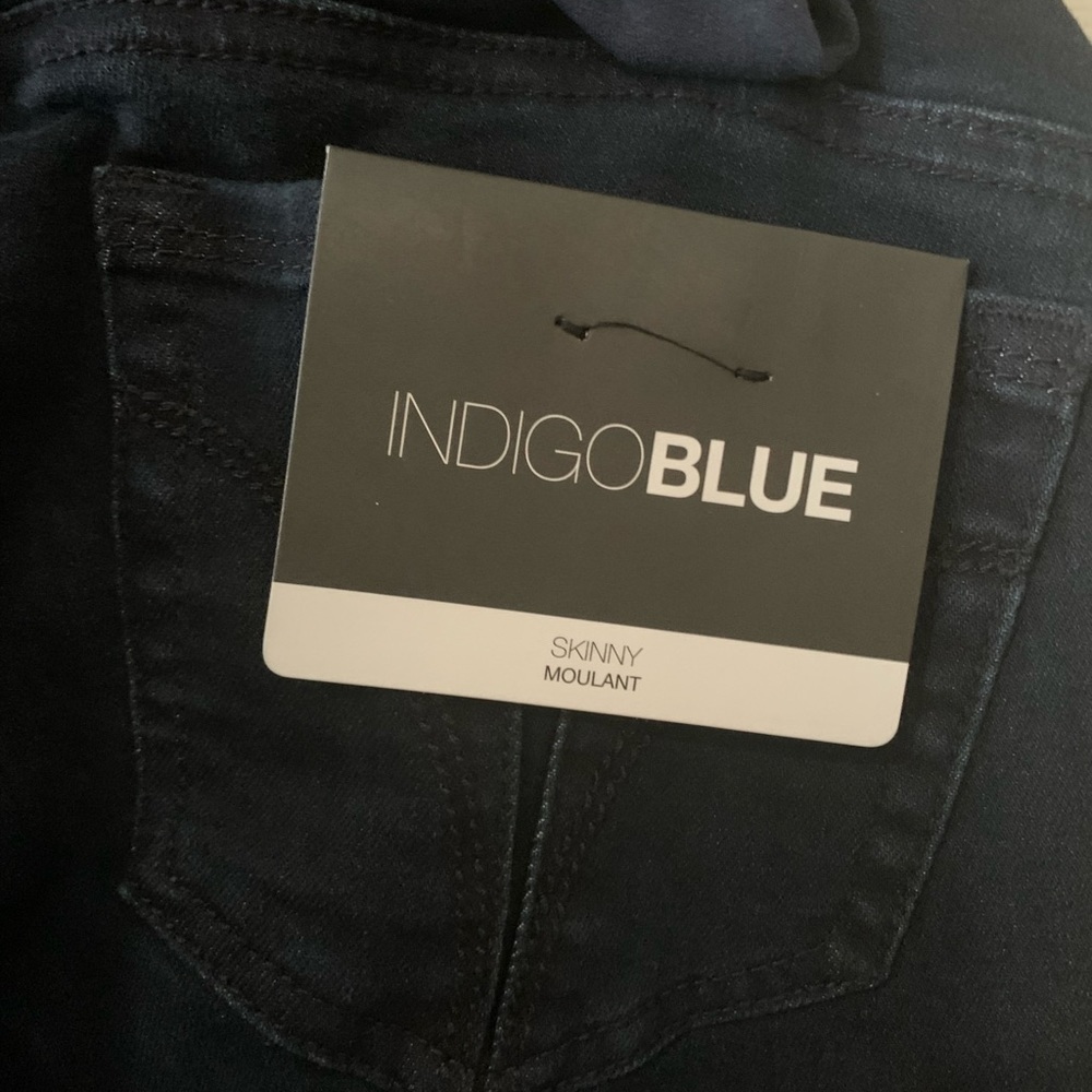 Maternity Jeans Indigo Blue Skinny Stretch Jean Denim Pregnancy Dark Wash - Picture 9 of 10